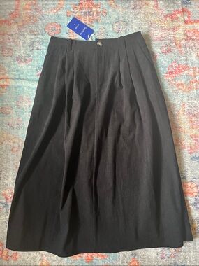 Black Corduroy Ankle Skirt